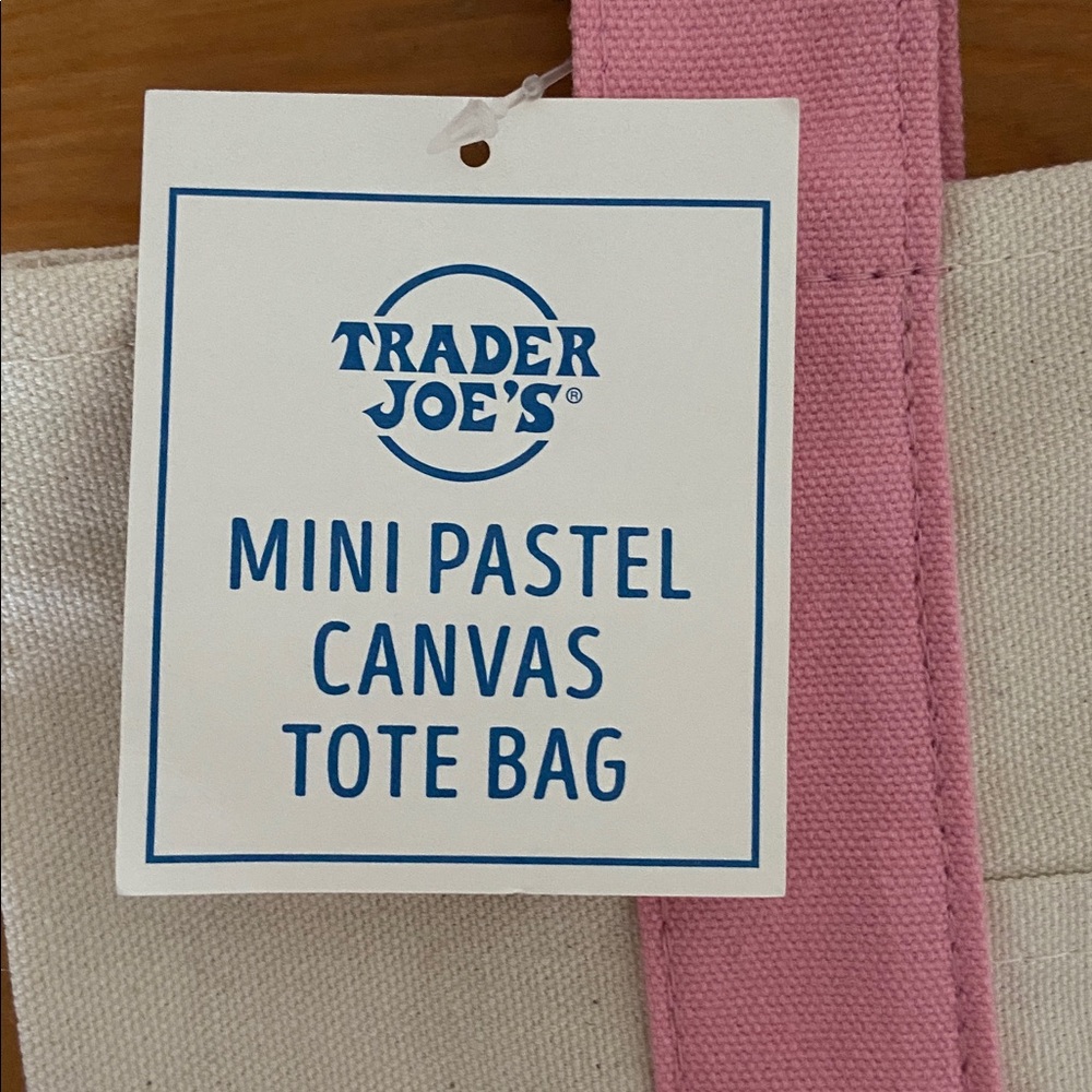 Trader Joe’s Mini Pastel Canvas Tote Bag - Picture 2 of 7